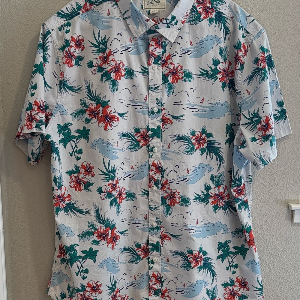 Men's Floral Casual Button Down Shirt